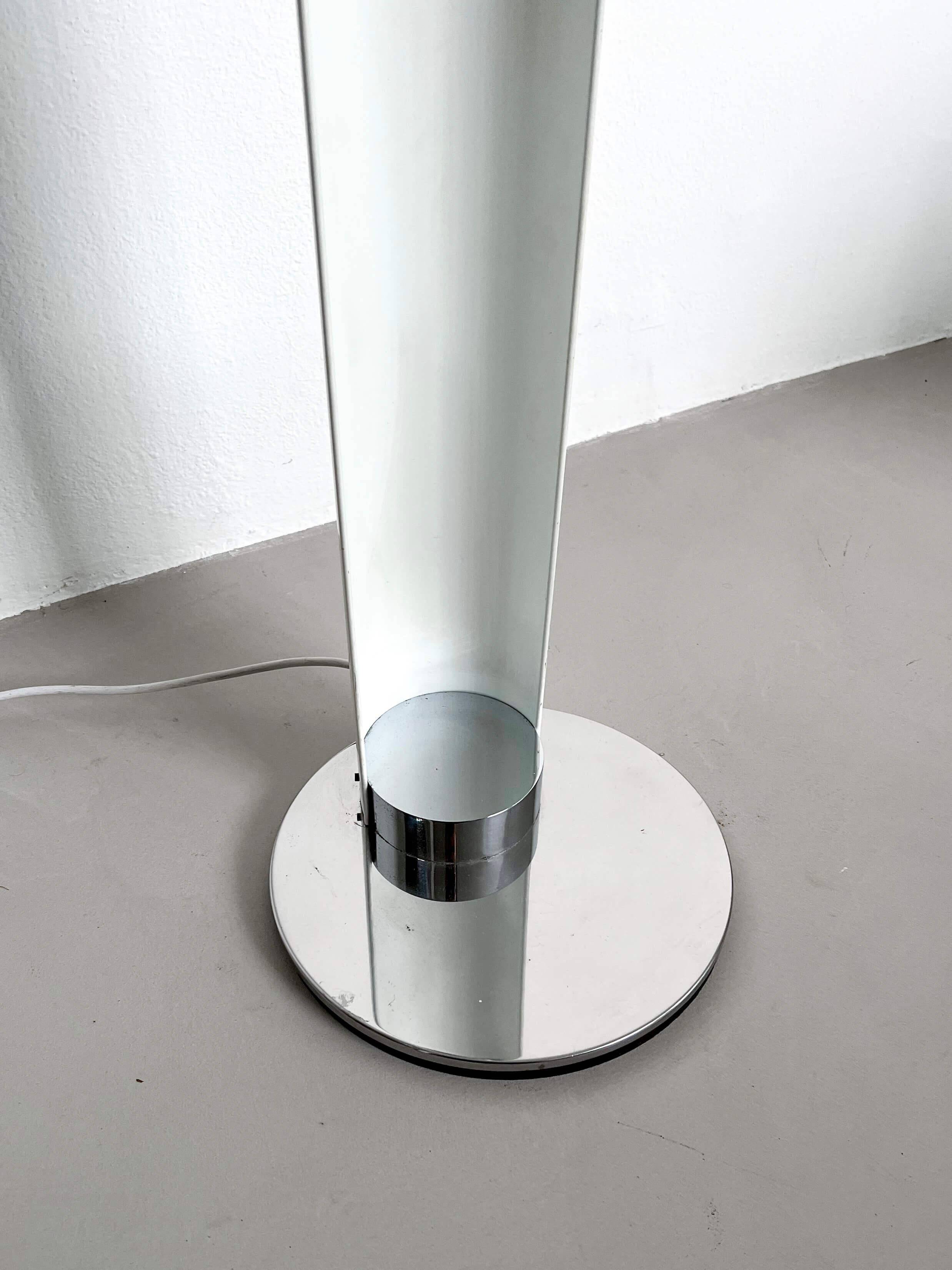 Vintage Italian Chromed Space Age totem lamp by Enrico Tronconi, made in Italy
