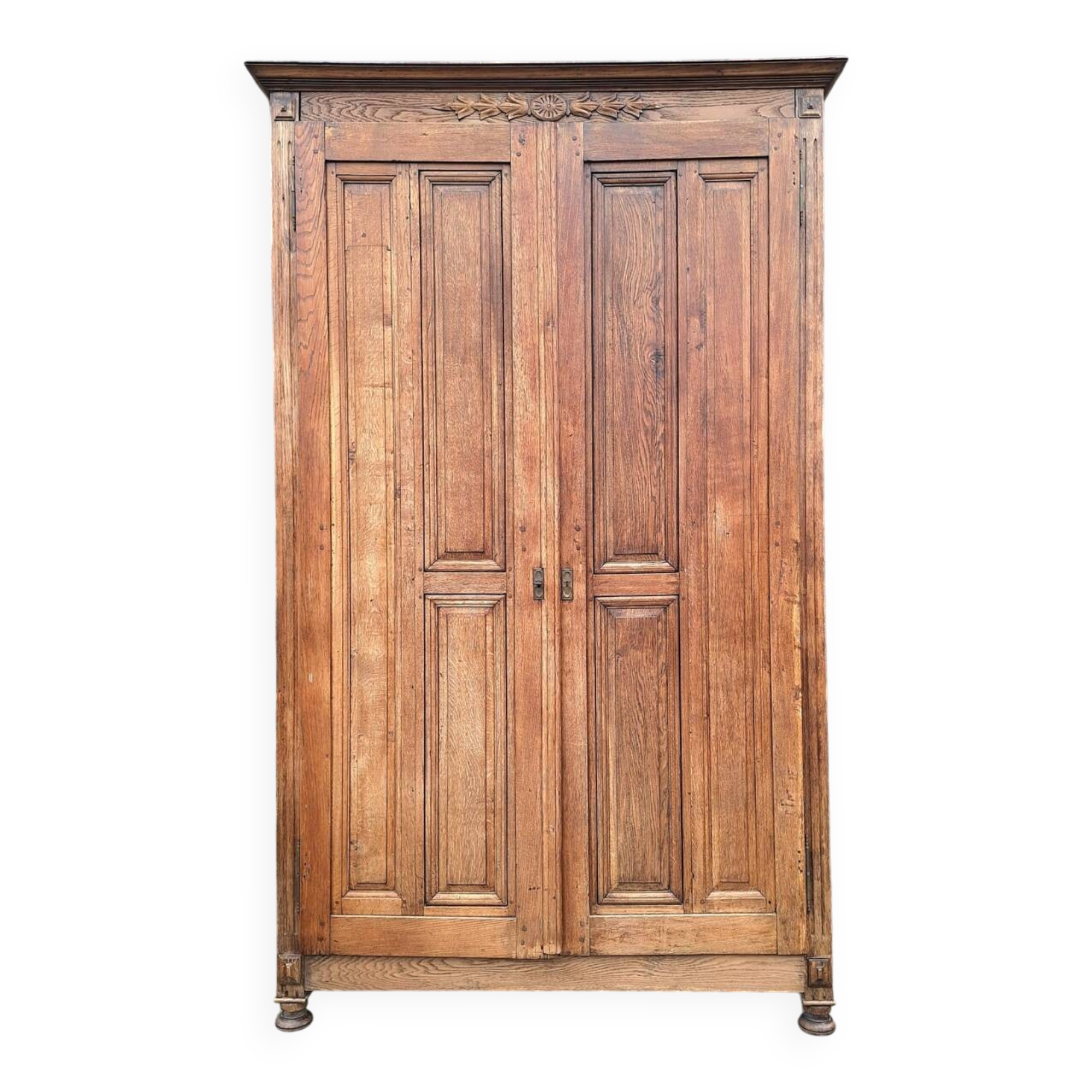 Very large antique wardrobe, vintage dressing furniture.