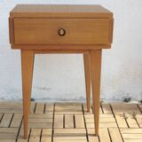Vintage blond oak bedside table