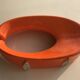 Ceramique  forme geometrique orange