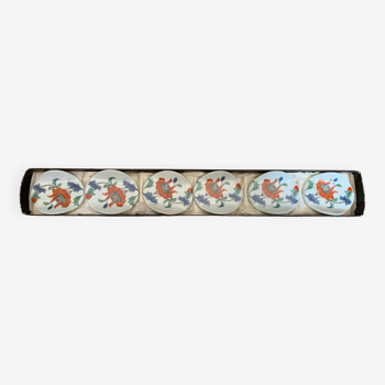 Porte couteau en céramique de Paris, motif fleur de pavot avec la boîte