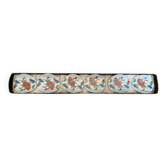 Paris ceramic knife holder, poppy flower pattern with box