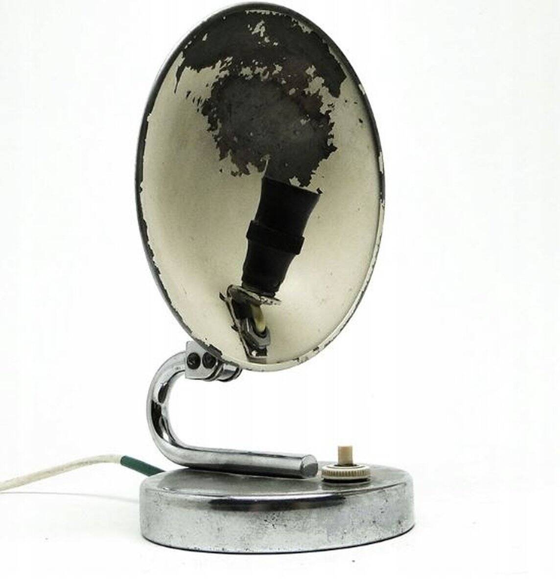 Chrome-plated metal table lamp by J. Hurka for Napako, Czechoslovakia, 1950s