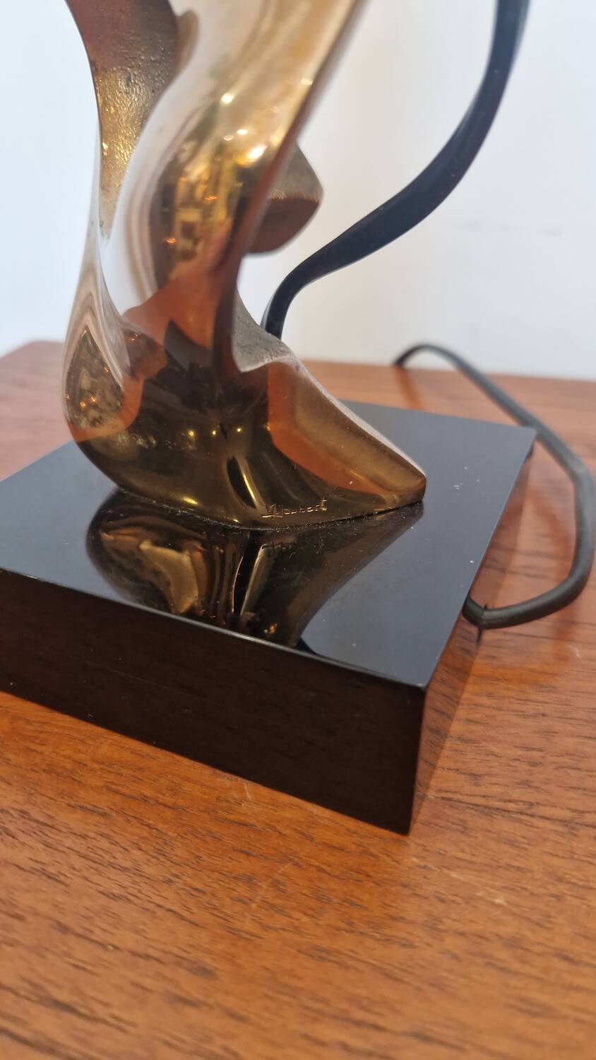 Michel Jaubert, gilt bronze lamp base. 1970s