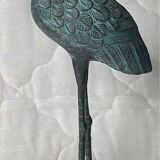 Bronze crane sculpture