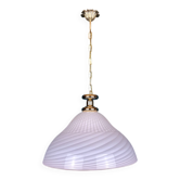 Large swirling Italian pendant lamp in pink Murano glass, 1970s.