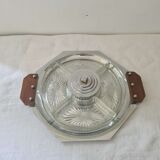 Art deco servant wood and silver metal