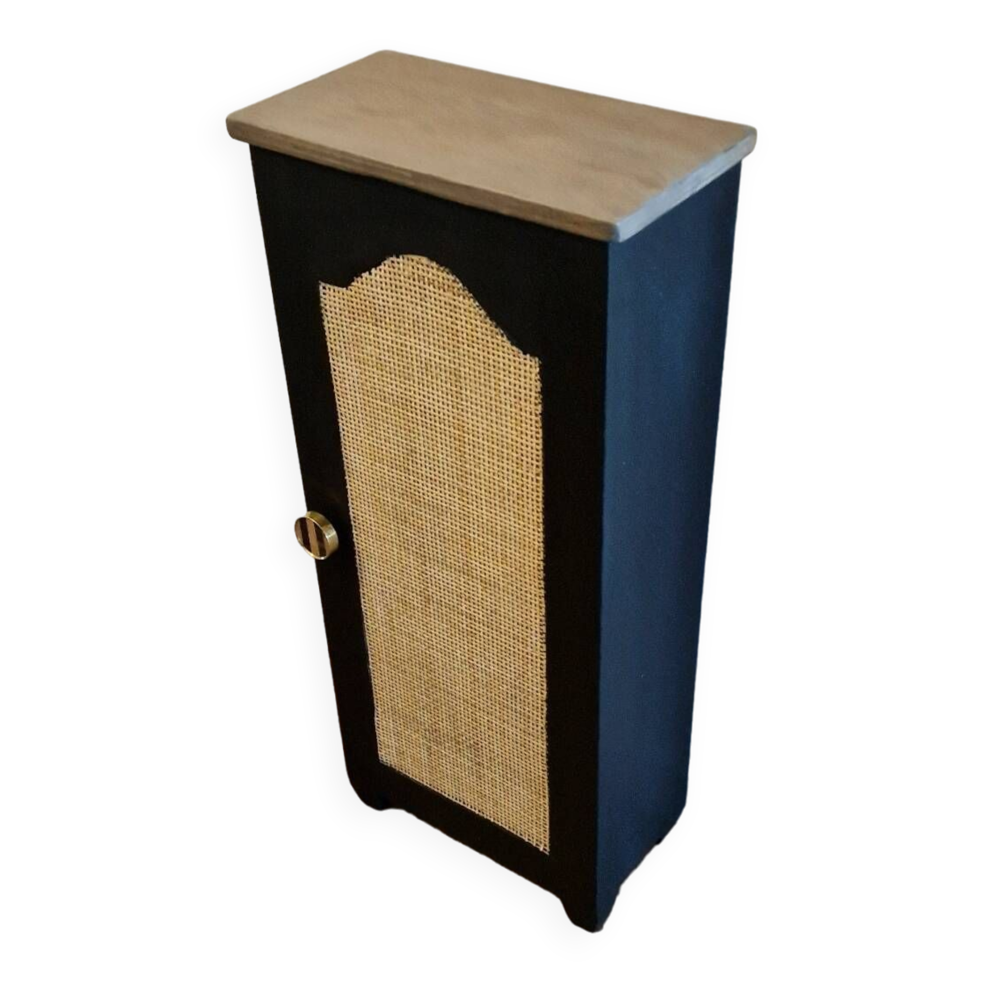 Wooden chest with caning