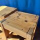 Pair of vintage larch stools, 1960s/70s