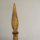 Amber-colored empoli glass decanter