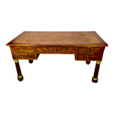 Empire style desk in mahogany, gilded bronzes
