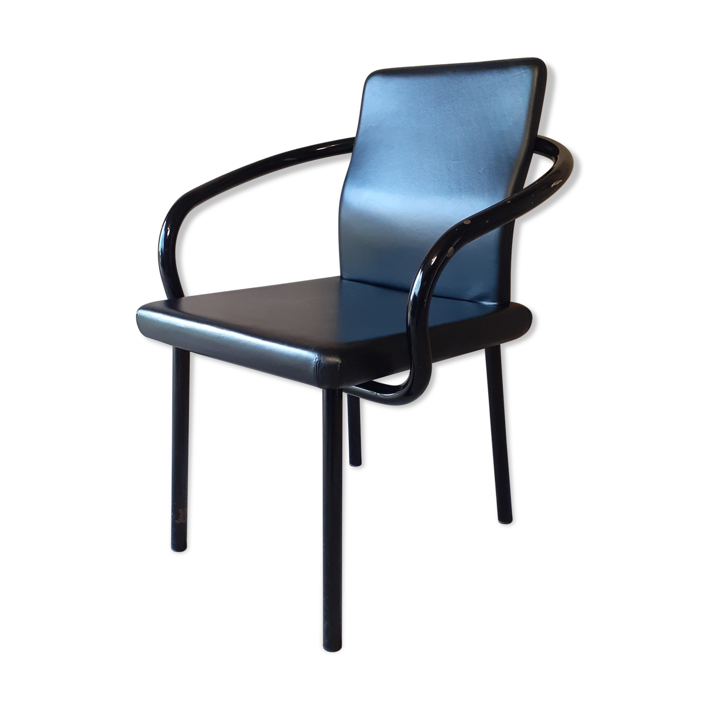 Mandarin leather armchair, Ettore Sottsass design for Knoll