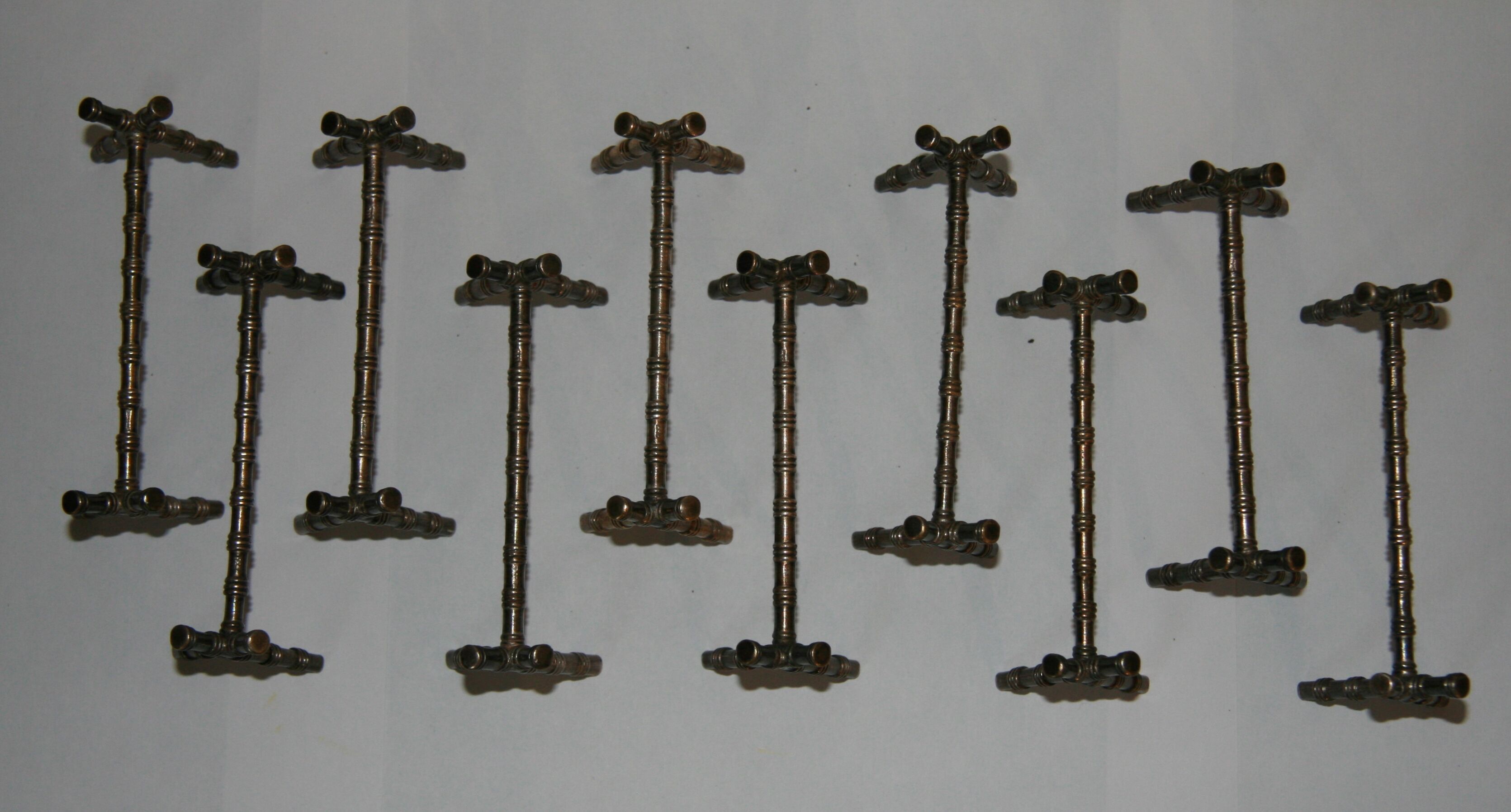 Silver metal bamboo pattern knife holder circa 1950