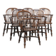 Ensemble de 6 magnifiques chaises Windsor anglaises anciennes avec une belle patine.