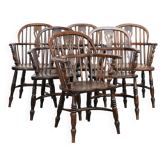 Set of 6 antique beautiful English Windsor chairs with a beautiful patina