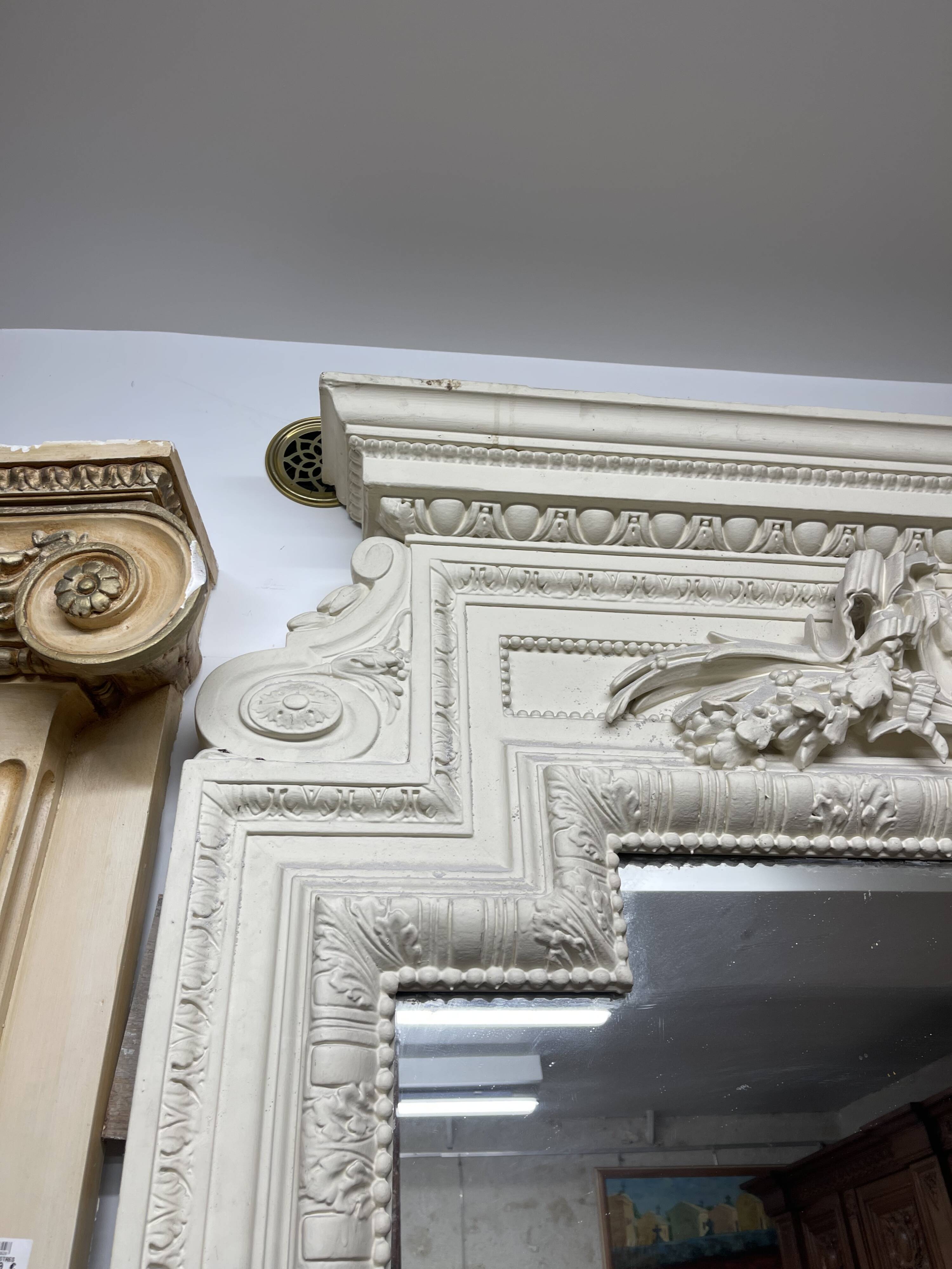 XXL antique mirror with mouldings