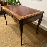 Louis XV style marquetry desk – antique leather top