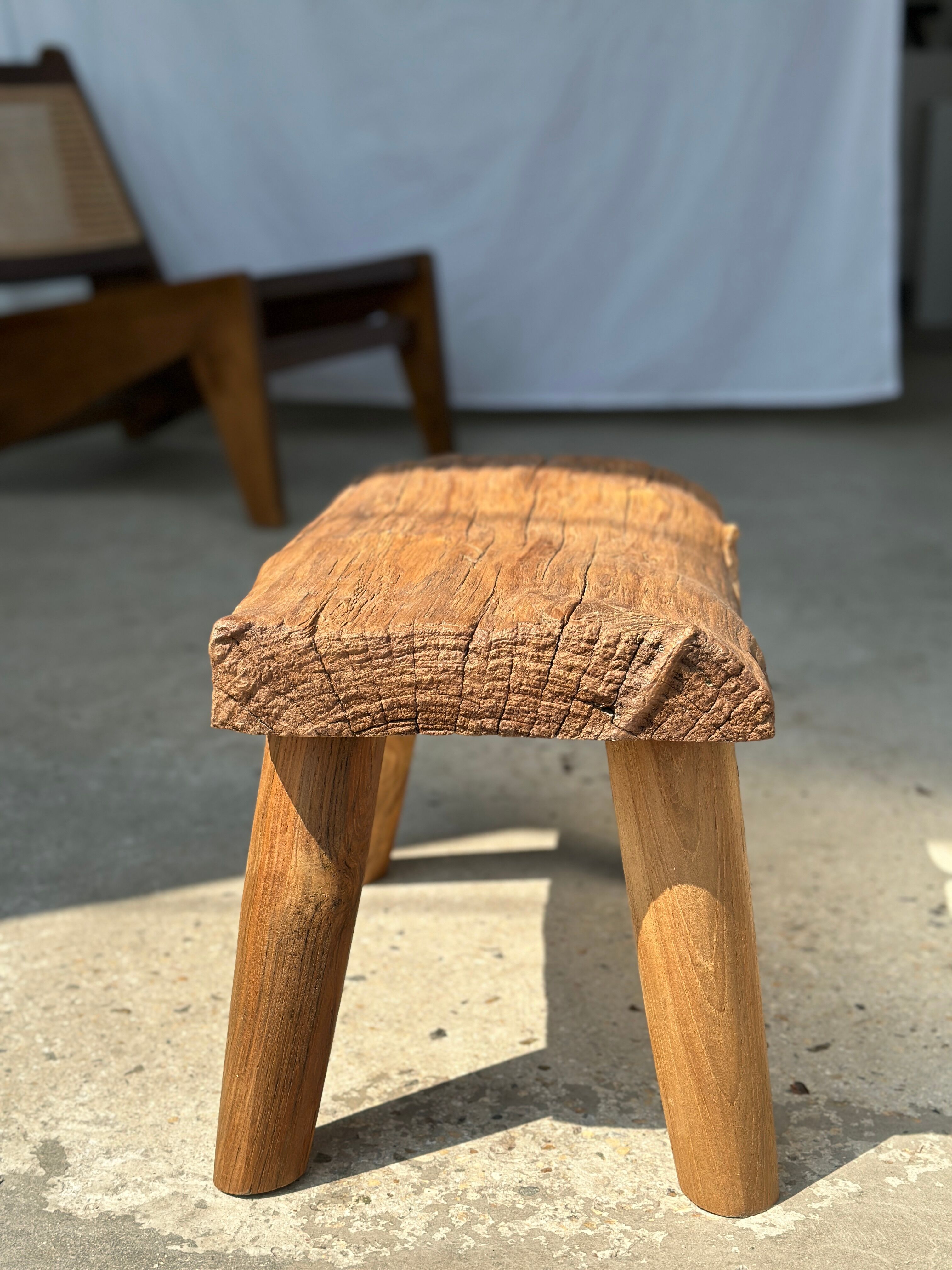 Stool in blond teak