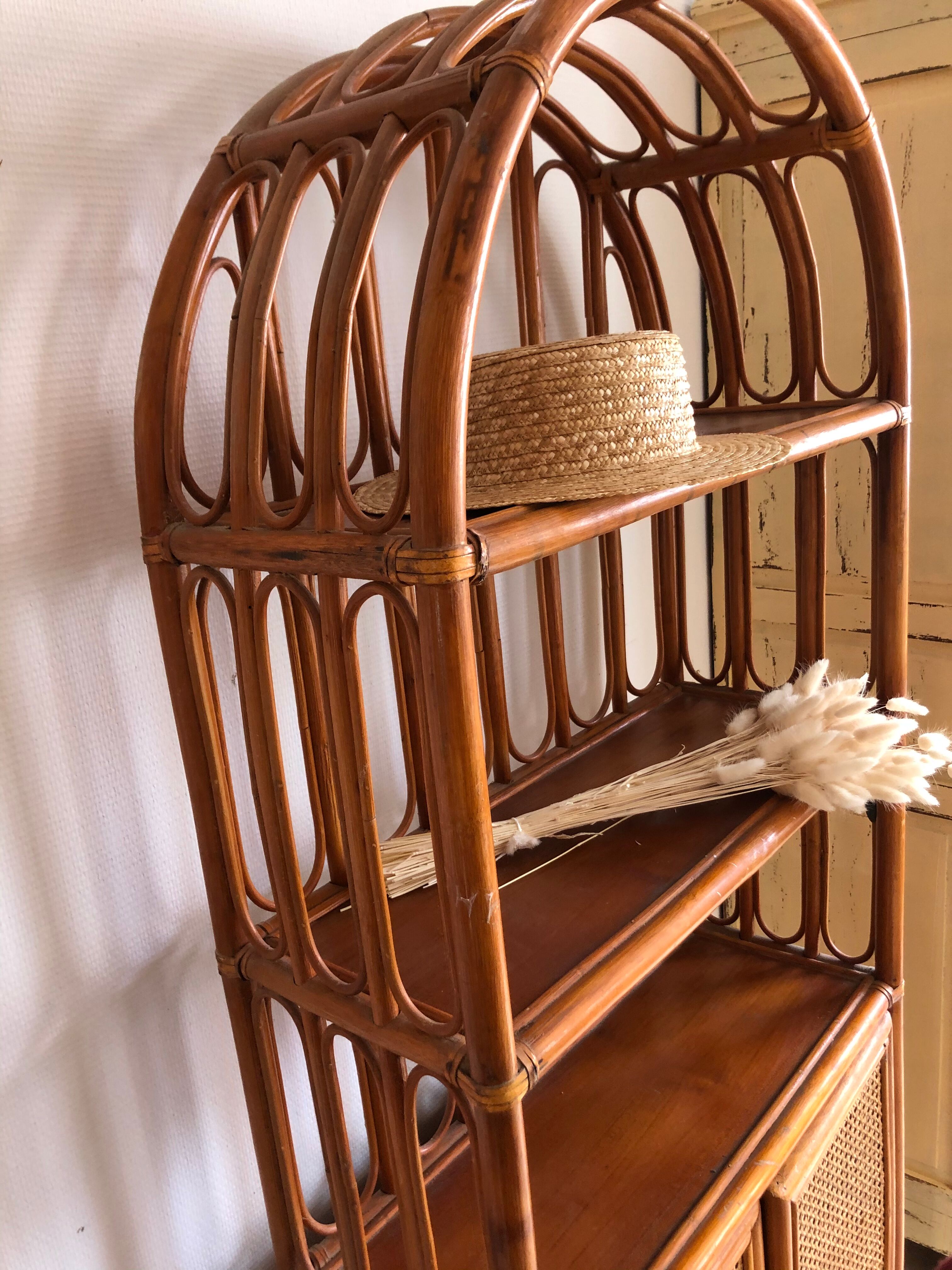 Vintage rattan shelf