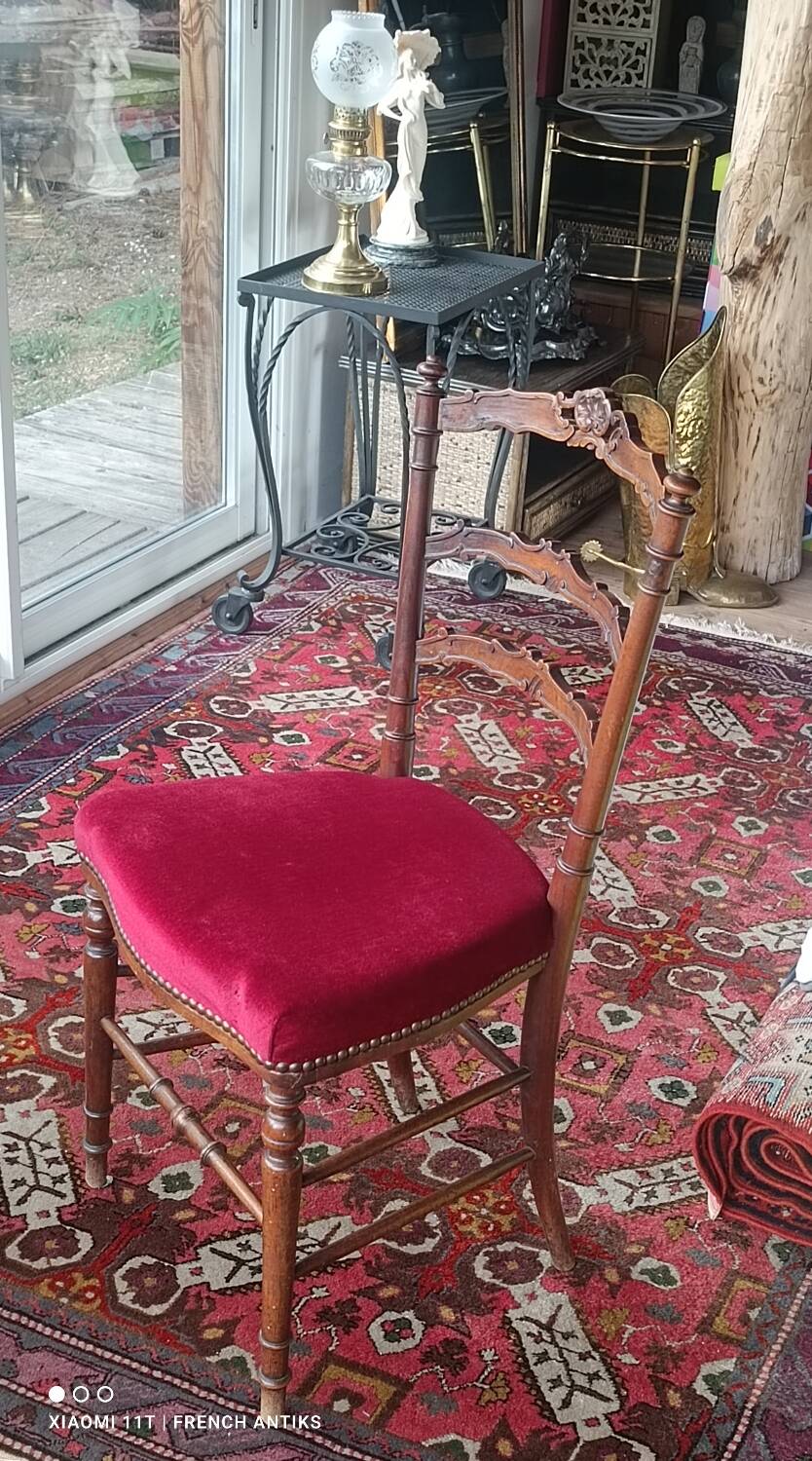 Rare chaise de chambre Napoléon III (1870/80), de style anglais