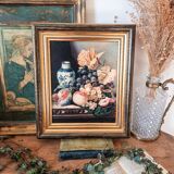 Still life reproduction with golden frame