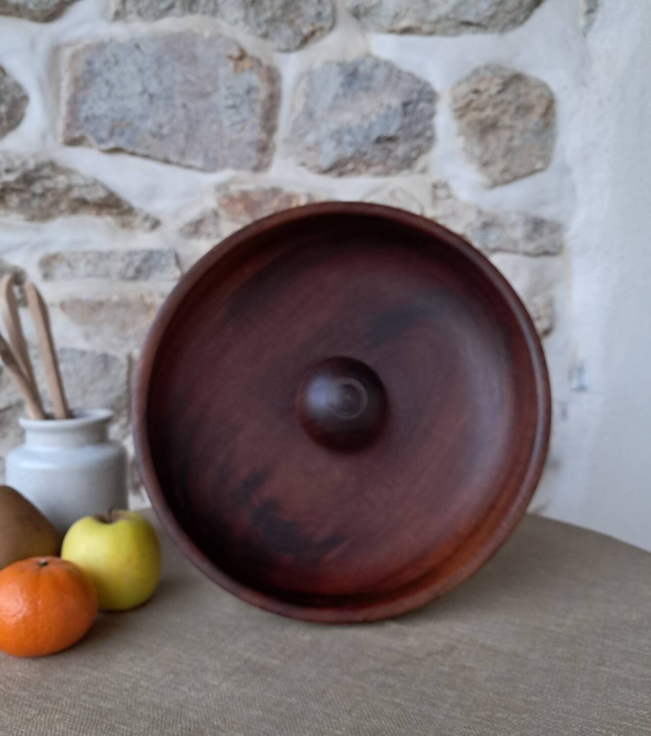 Wooden fruit bowl