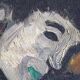 Oil on canvas - embracing couple - 55 x 38 cm