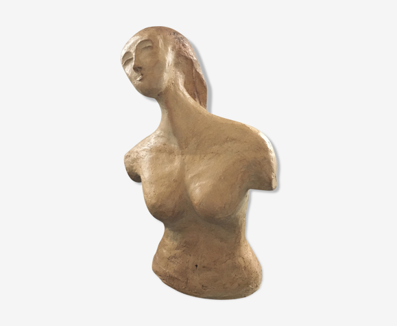 Buste femme terre cuite