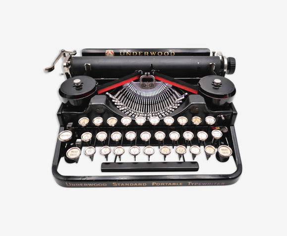 Machine à écrire Underwood portable 3 bank noire révisée ruban neuf 1925