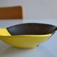 Bicolour ceramic cup in black and yellow signed Luc Vallauris 1950