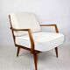 Club white ivory bouclé lounge chair, 1970s