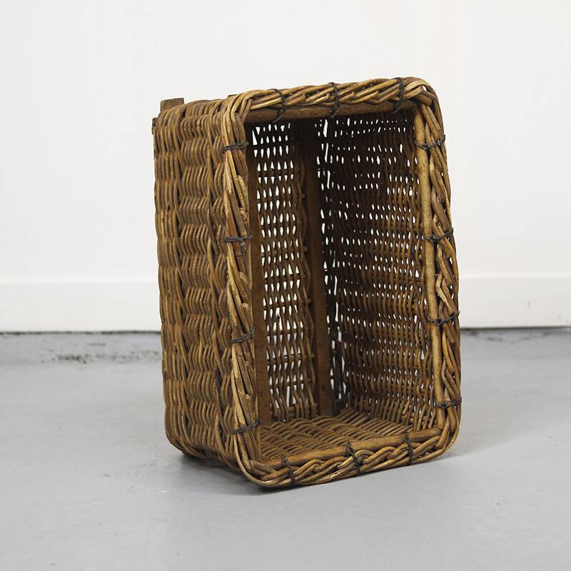 Antique industrial factory wicker basket