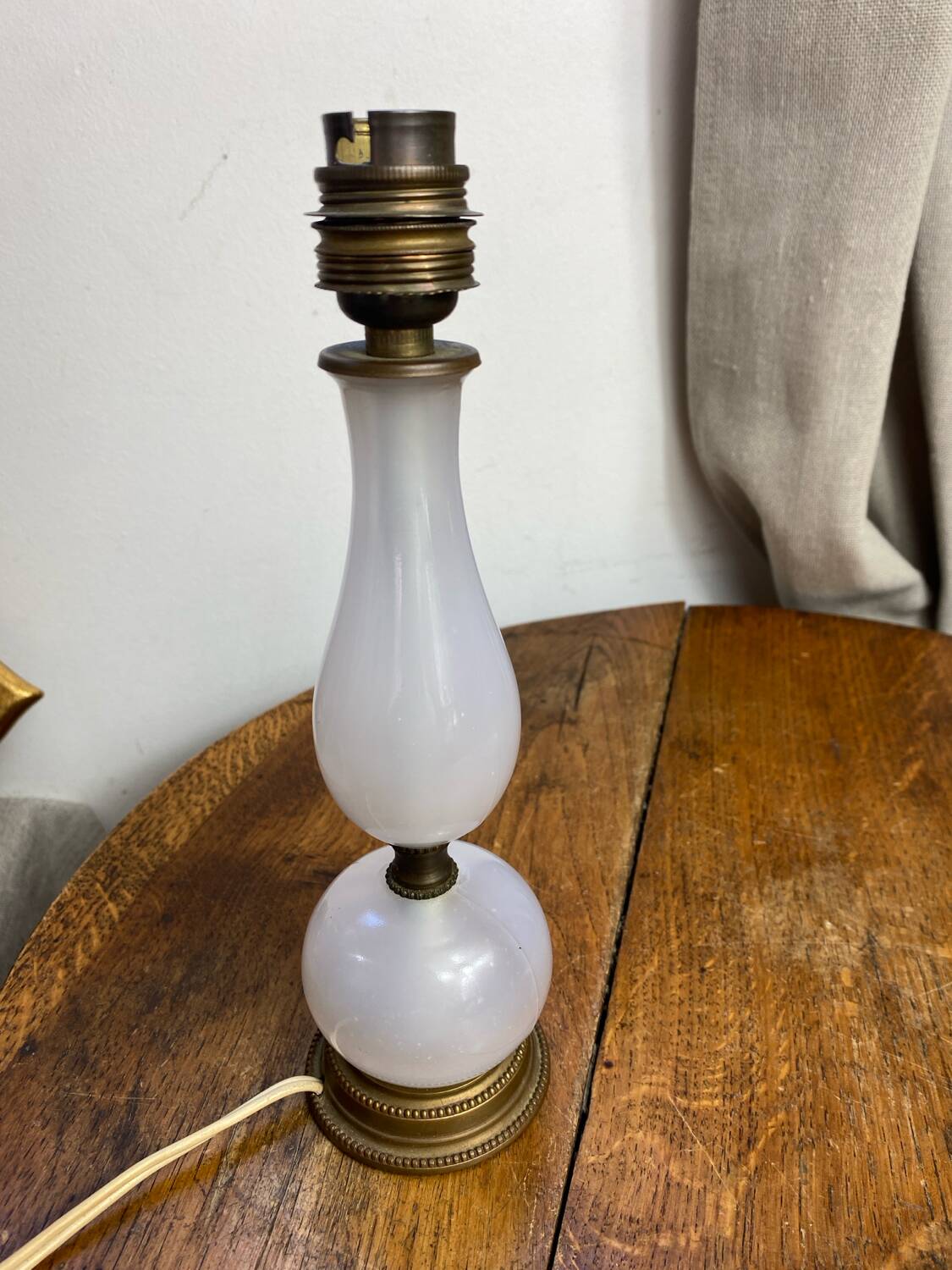 Glass and brass lamp