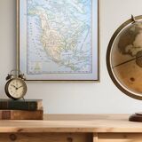 North America. Geographical map printed in 1900.