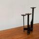 Mid-century brutalist wrought iron candlestick