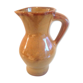 Pitcher in ochre ceramic of St Clement / vintage 60s-70s