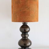Italian Ceramic Table Lamp by Aldo Londi with Cork Lampshade, 1960