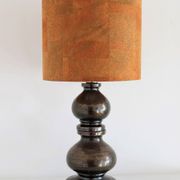 Italian Ceramic Table Lamp by Aldo Londi with Cork Lampshade, 1960