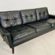 Vintage danish retro nili stoppmøbler 3 person sofa in black leather 1960s