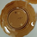 Set of 3 plates of Sarreguemines in slip, fruit motif