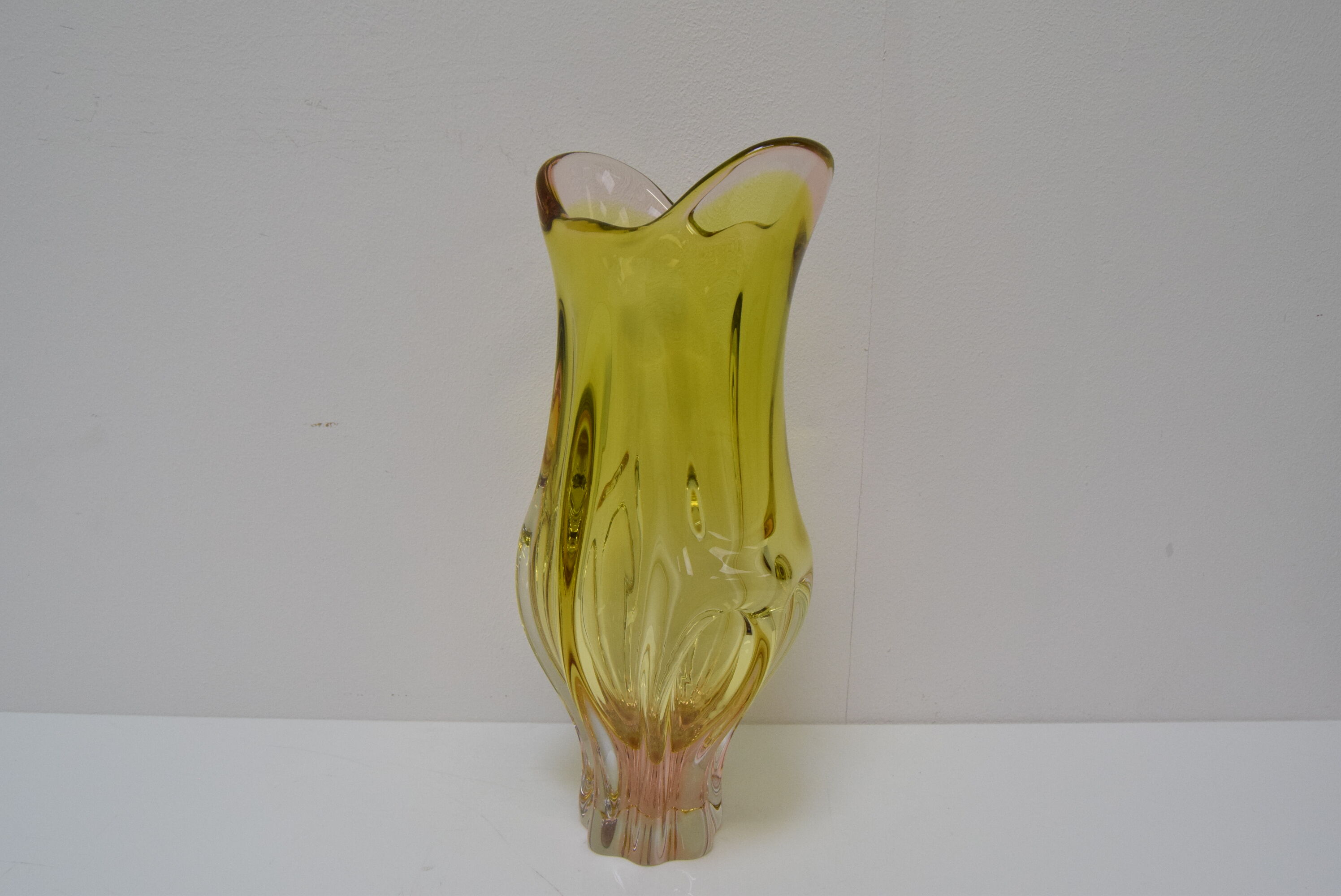 Vintage metallurgical glass vase designed by Josef Hospodka for Chribska, 1960s