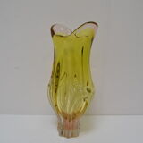 Vintage metallurgical glass vase designed by Josef Hospodka for Chribska, 1960s