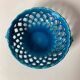 Turquoise cup woven by Émile Tessier in Malicorne.
