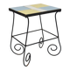 Vintage side table, wrought iron & ceramic tiles, 1950s design.