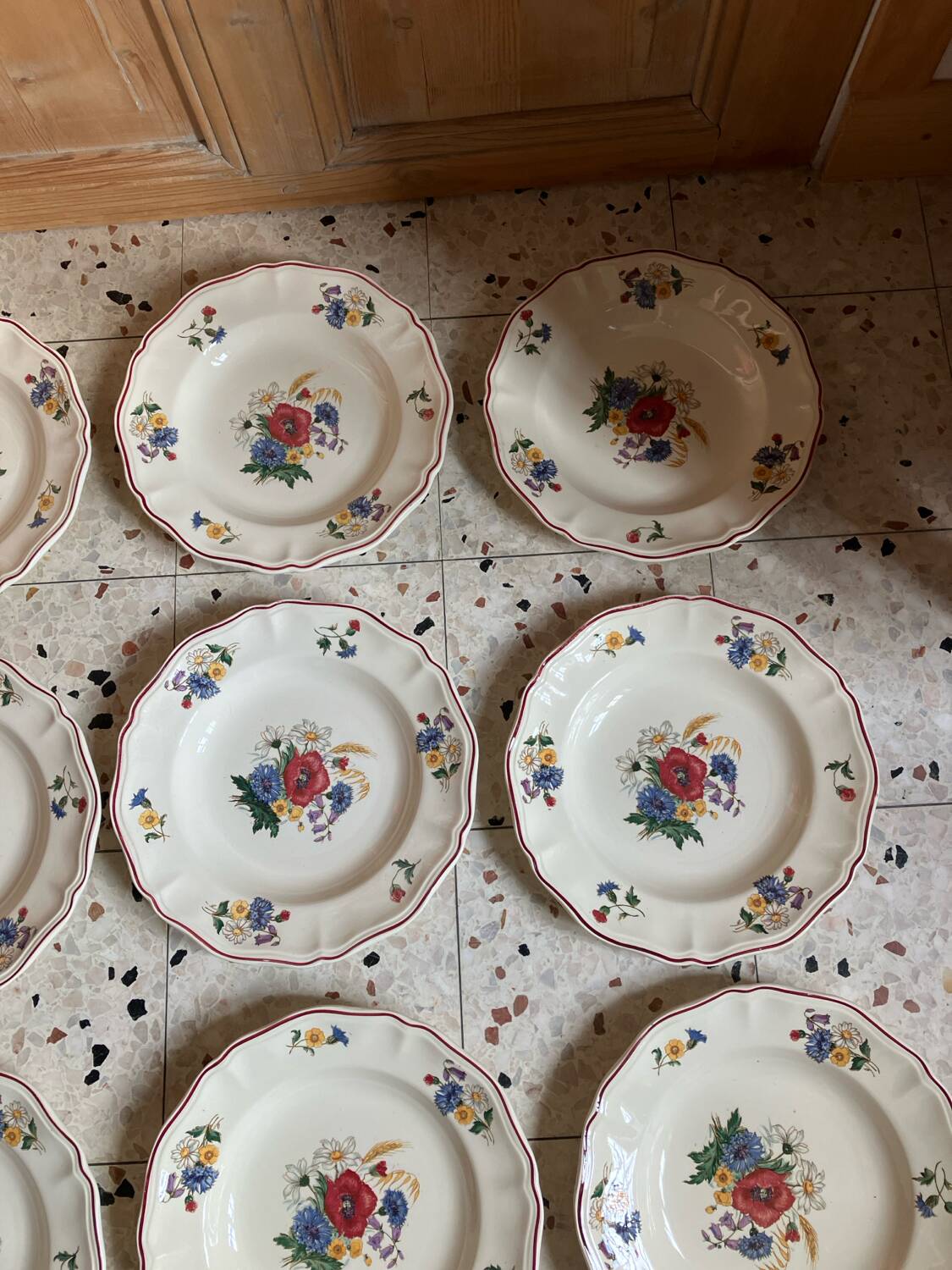9 Sarreguemines soup plates
