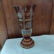 Bohemian crystal chiseled vase