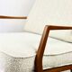 Club white ivory bouclé lounge chair, 1970s