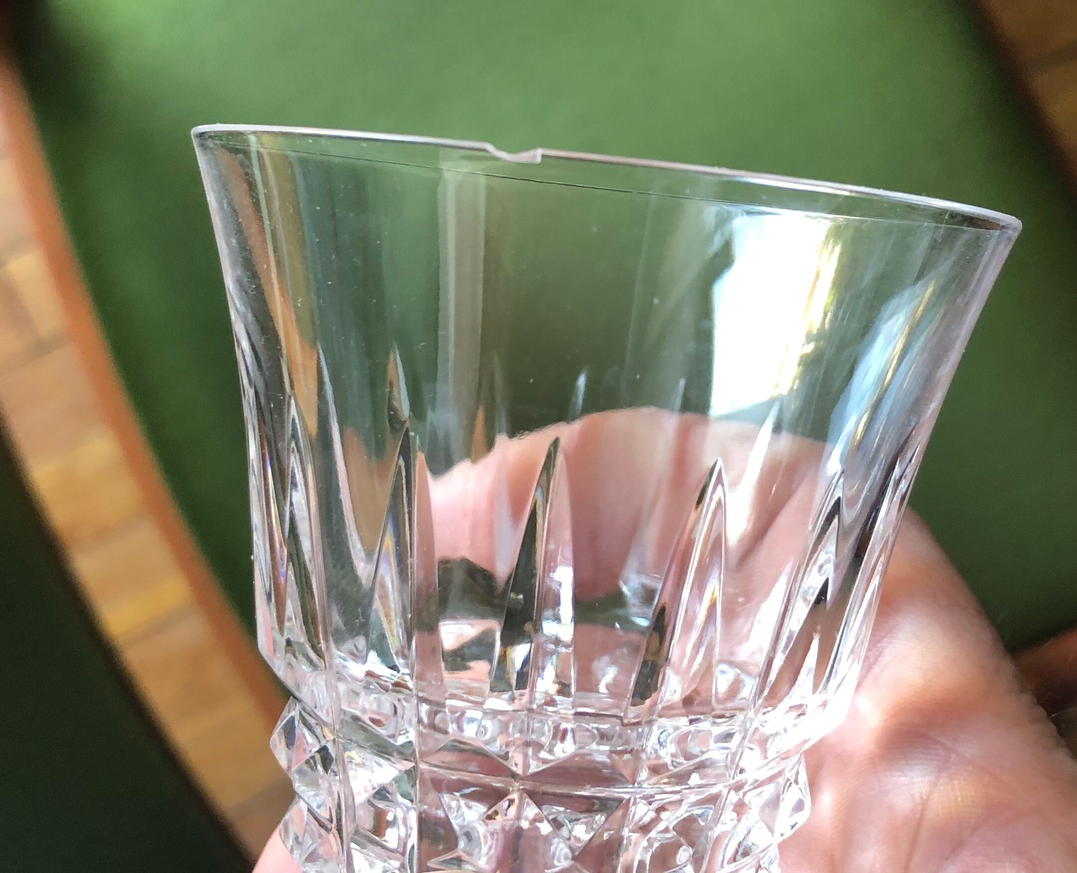 Set of 6 crystal wine glasses