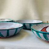 Decorative deep plate signed Vallauris – Handmade – Fish motif or