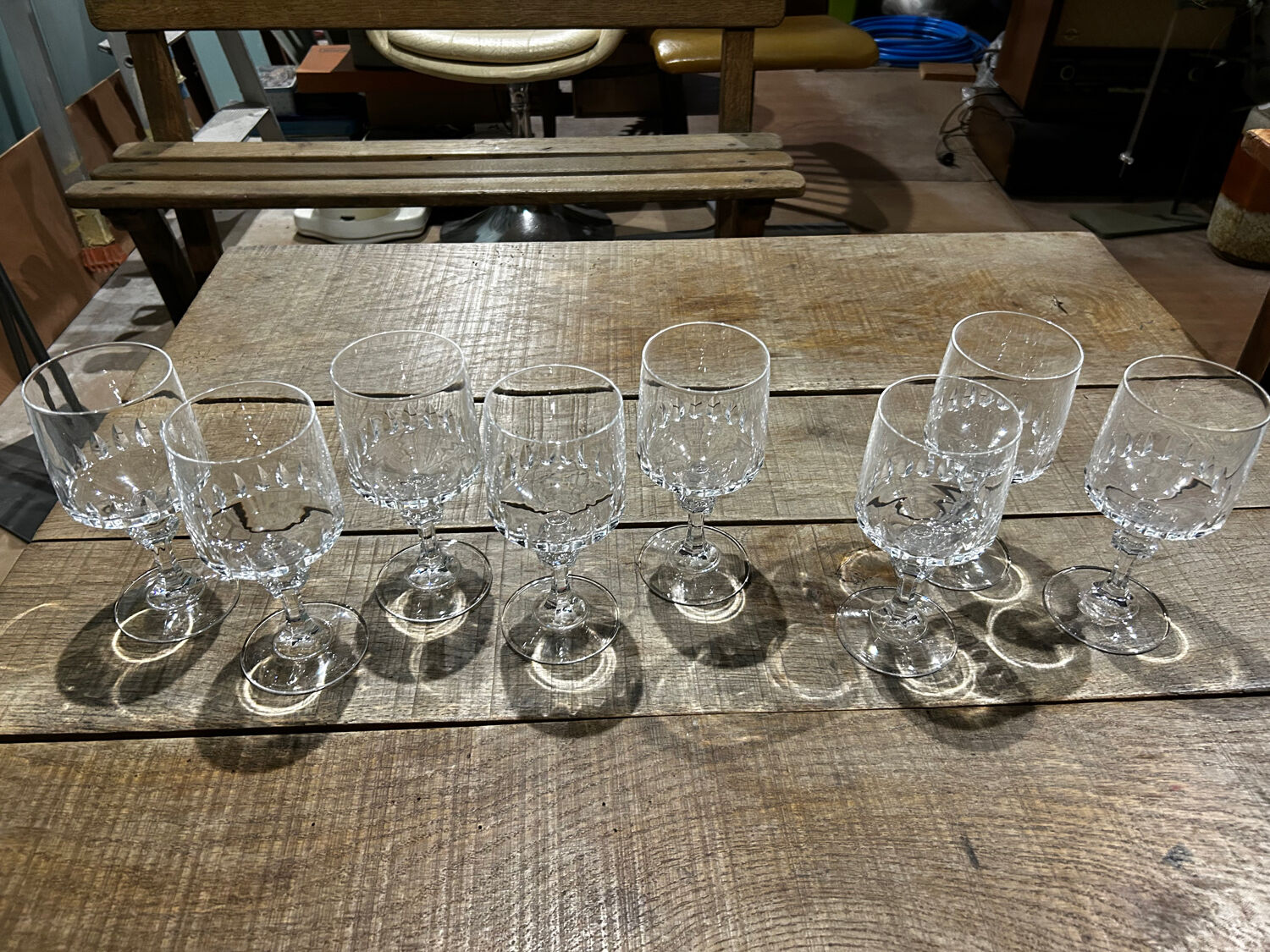Set of 8 Vendome crystal glasses